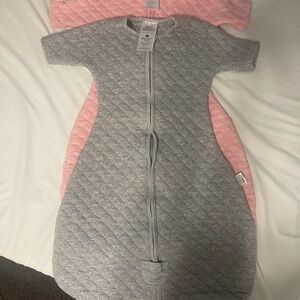 Halo Gray and Pink Quilted Sleep Sack Pajamas